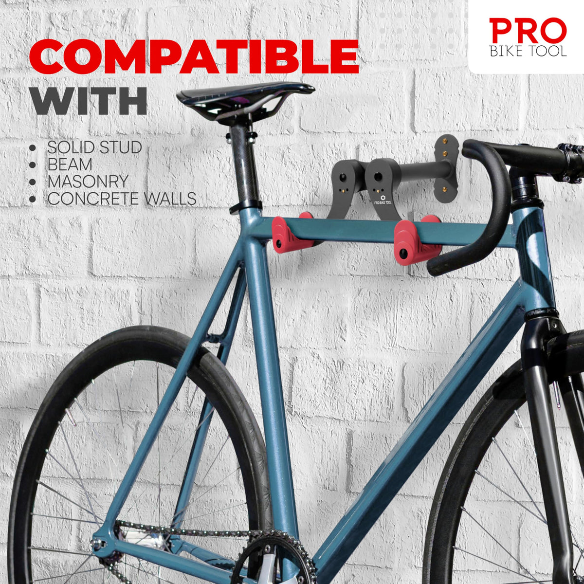 PRO BIKE TOOL adjustable hanger beam extends from 8.7 to 12.6 inches.