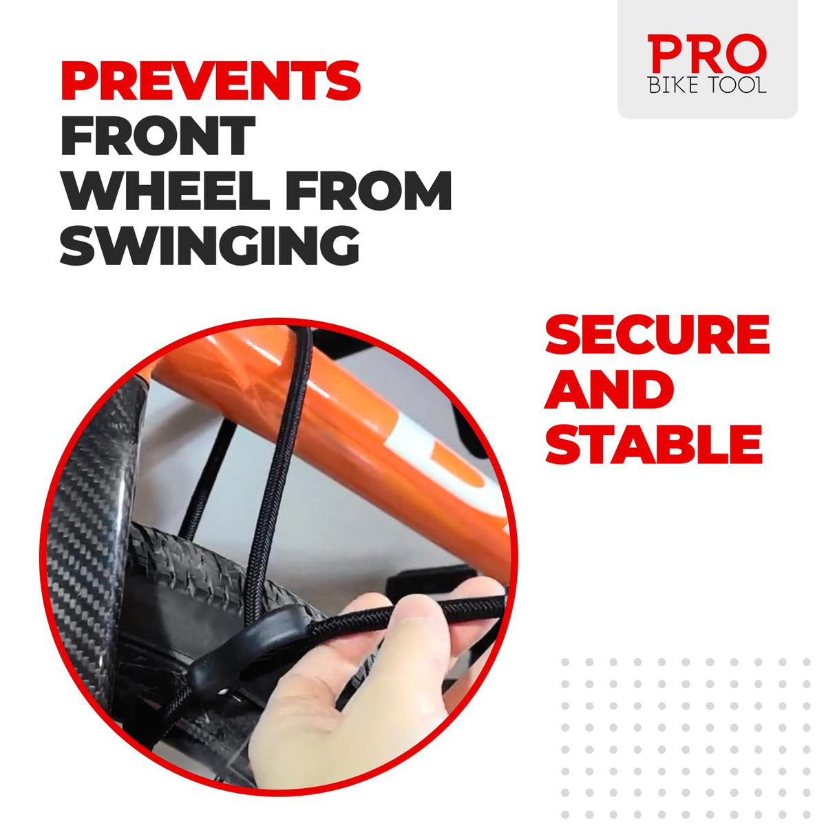 PRO BIKE TOOL space-saving wall mount frees floor space in garages.