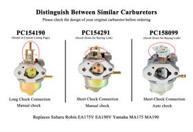 Pro Chaser EA190V carburetor side view shows compact design for easy installation.