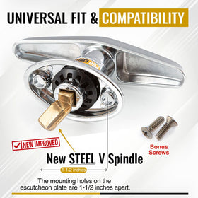 Pro Chutes laundry chute door latch in chrome with keyed-alike keys