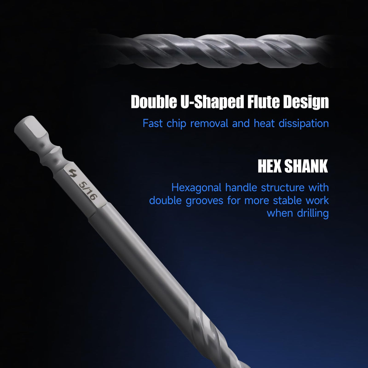 Pro Edge Technology double edged tip design enables faster drilling.