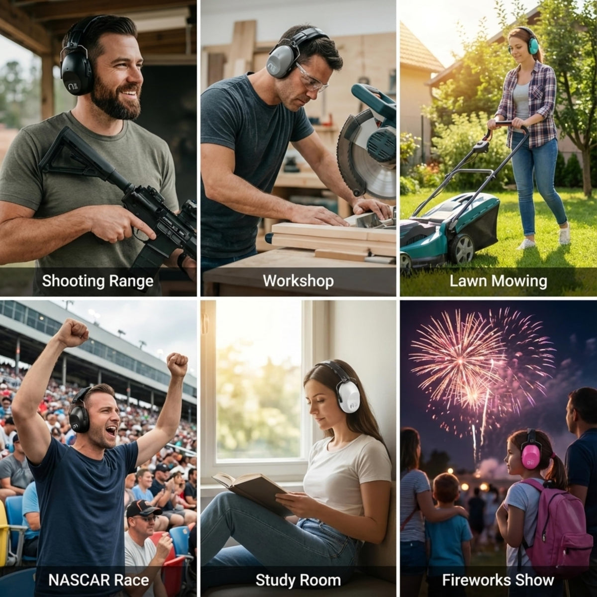 Pro For Sho 34dB NRR ear muffs at a loud event for strong protection