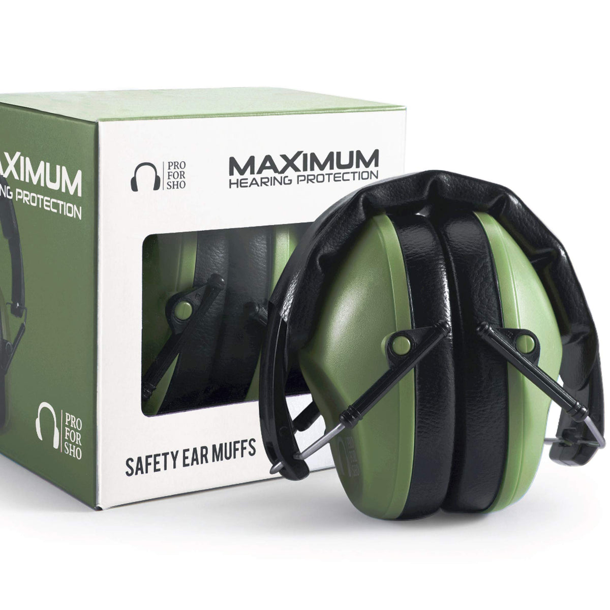 Pro For Sho 34dB earmuffs folded compact for travel protection