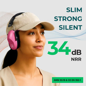 Pro For Sho ear muffs headband adjusted for comfortable fit pink.
