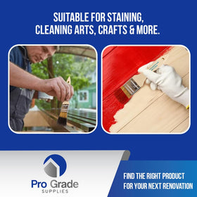 Close-up of natural bristles; Pro Grade brush for versatile finishes.