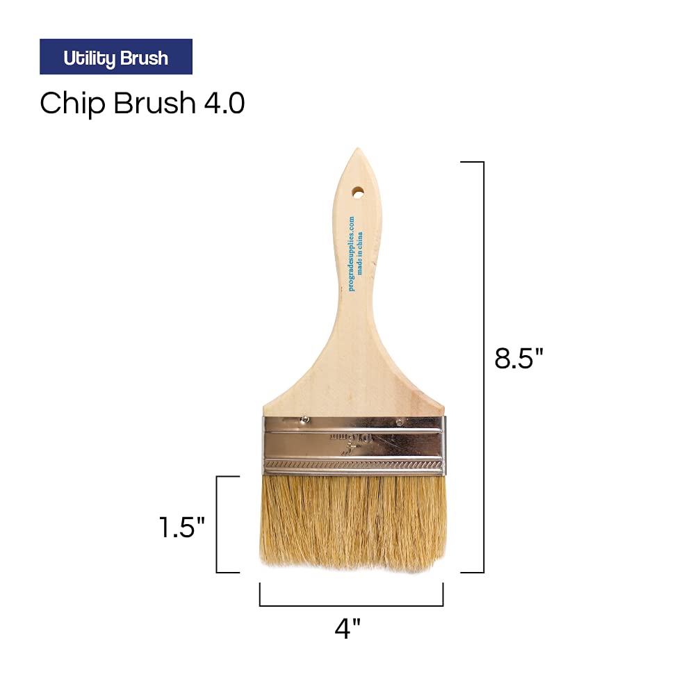 Natural china bristles on Pro Grade chip brush great for staining and varnishing.