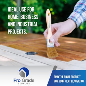 In-use shot showing staining tasks with Pro Grade brushes.