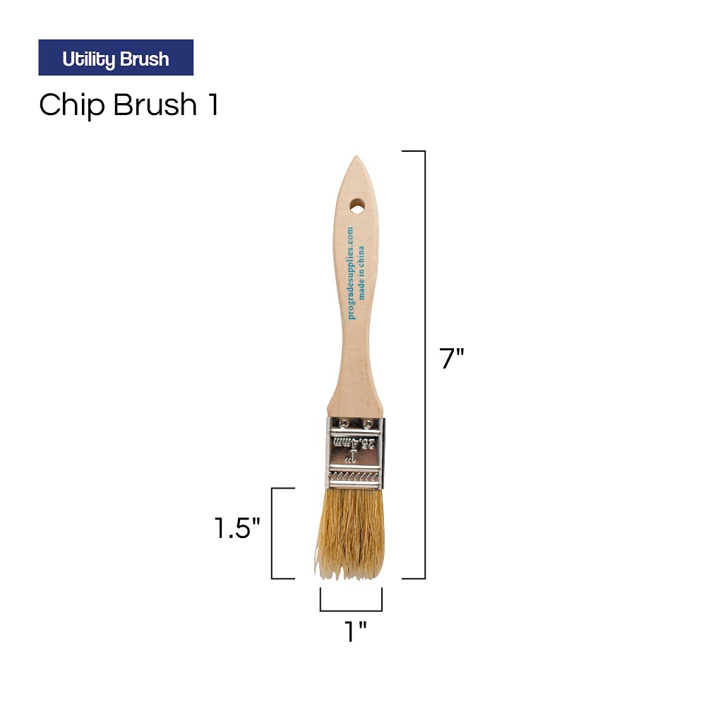 Pro Grade chip brush with wooden handle for durable, extended use.