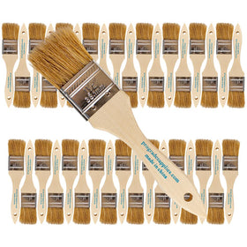 Pro Grade chip brushes closeup with natural bristles for smooth paint application.