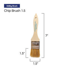 Pro Grade chip brushes wooden handle offering even coverage with 1.5-inch width.
