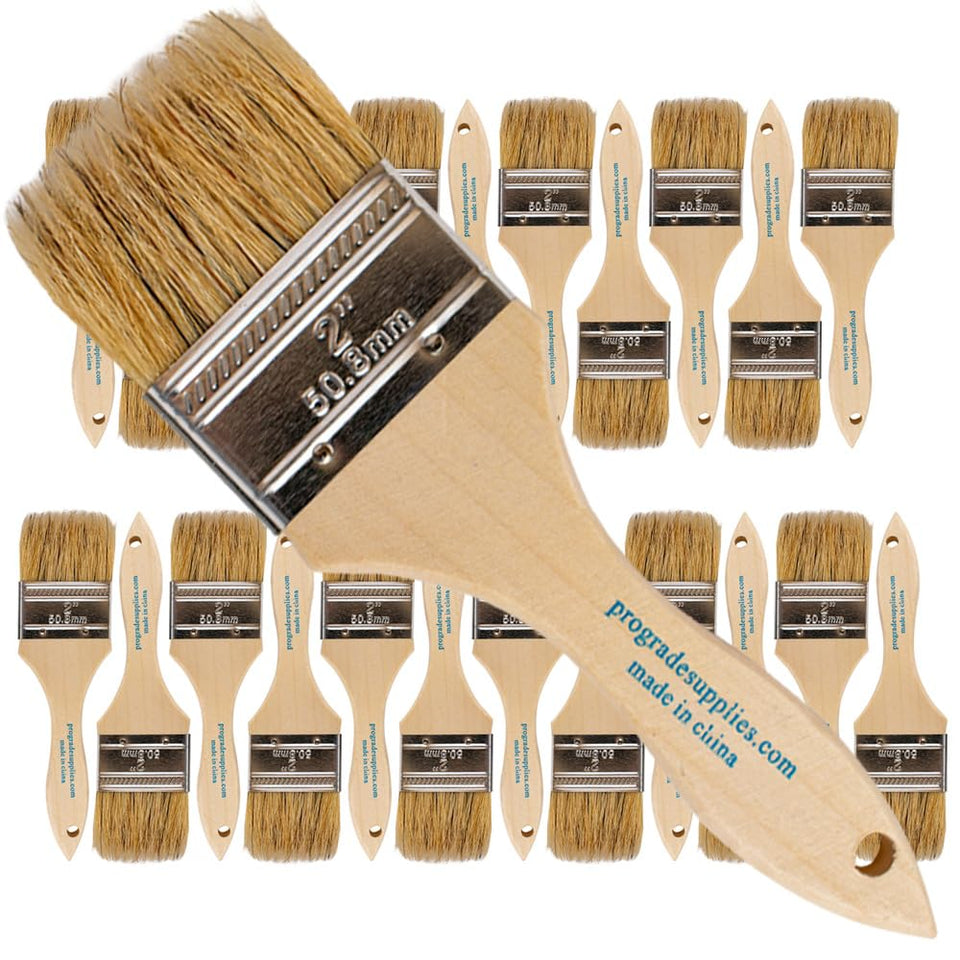 Pro Grade chip paint brush 2in with white bristles for even coating