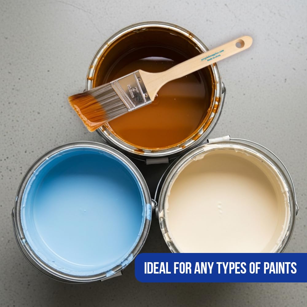 Ergonomic grip on Pro Grade brush reduces hand fatigue during painting.