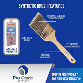 Pro Grade wooden handle comfort grip shown for ergonomic control during painting.