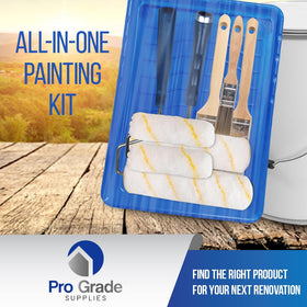 Pro Grade Paint Roller Kit 1-inch flat brush for precise lines.