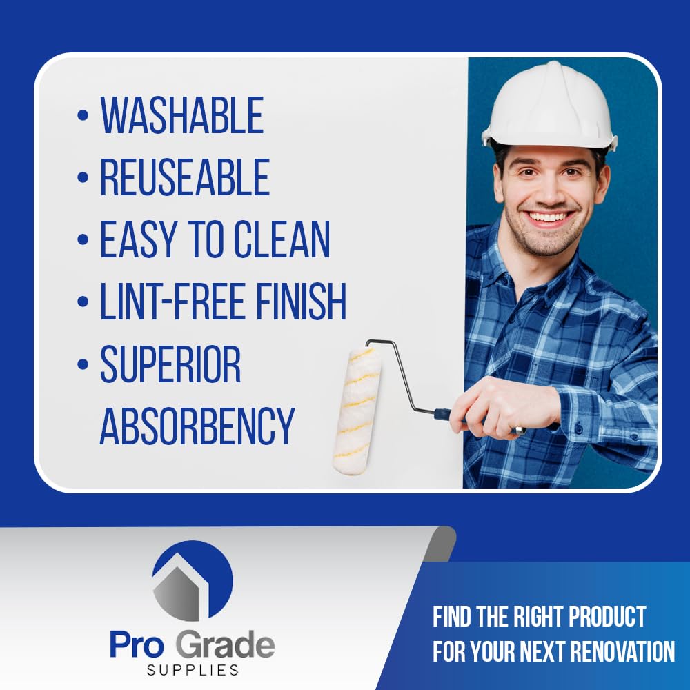 Pro Grade Paint Roller Kit 4-inch mini roller frame for precise edges.