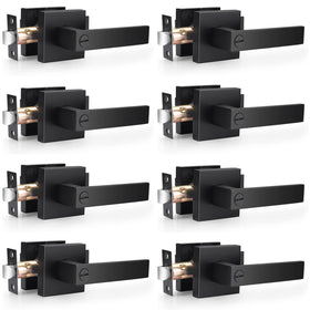 Probrico square privacy door lever matte black for bathroom privacy and easy use.
