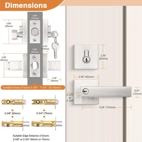 Probrico adjustable backset fits 60mm or 70mm doors.