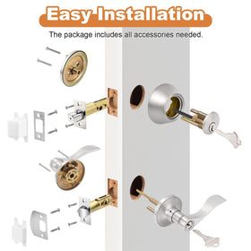 Probrico adjustable backset latch fitting 2-3/8 to 2-3/4 inch doors