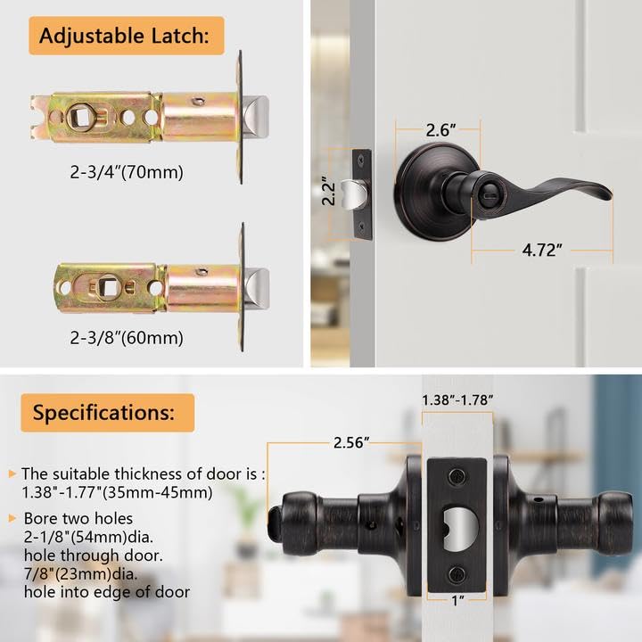Probrico Backset Adjustment supports 2-3/8 to 2-3/4 inch versatility