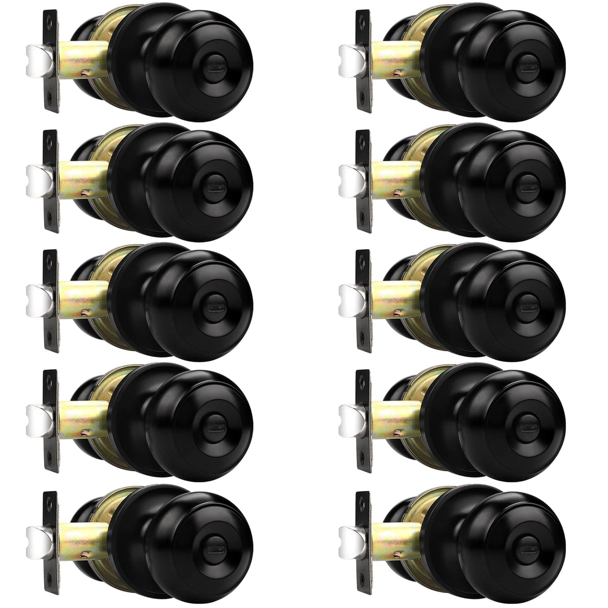 Probrico black door knobs package for 10 privacy interior handles enables easy replacement.