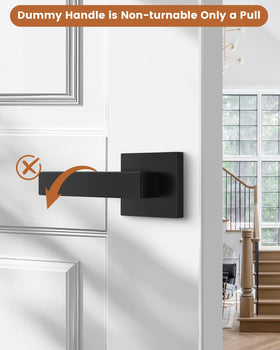 Probrico black finish dummy lever for durable, rust-free closet doors.