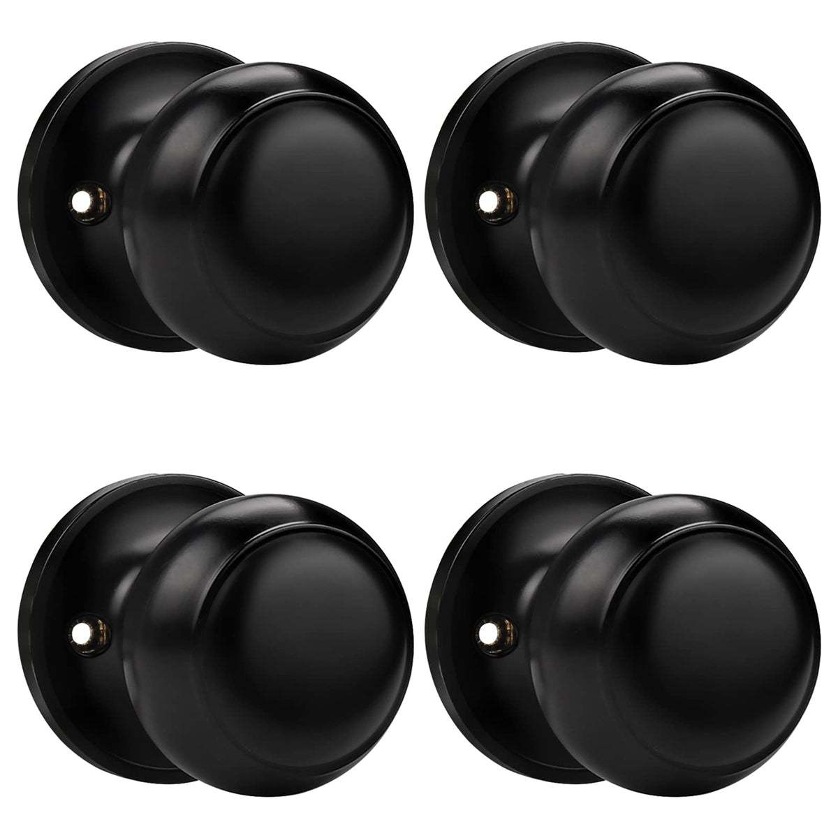 Probrico black half dummy knob with round rose for interior push-pull doors.