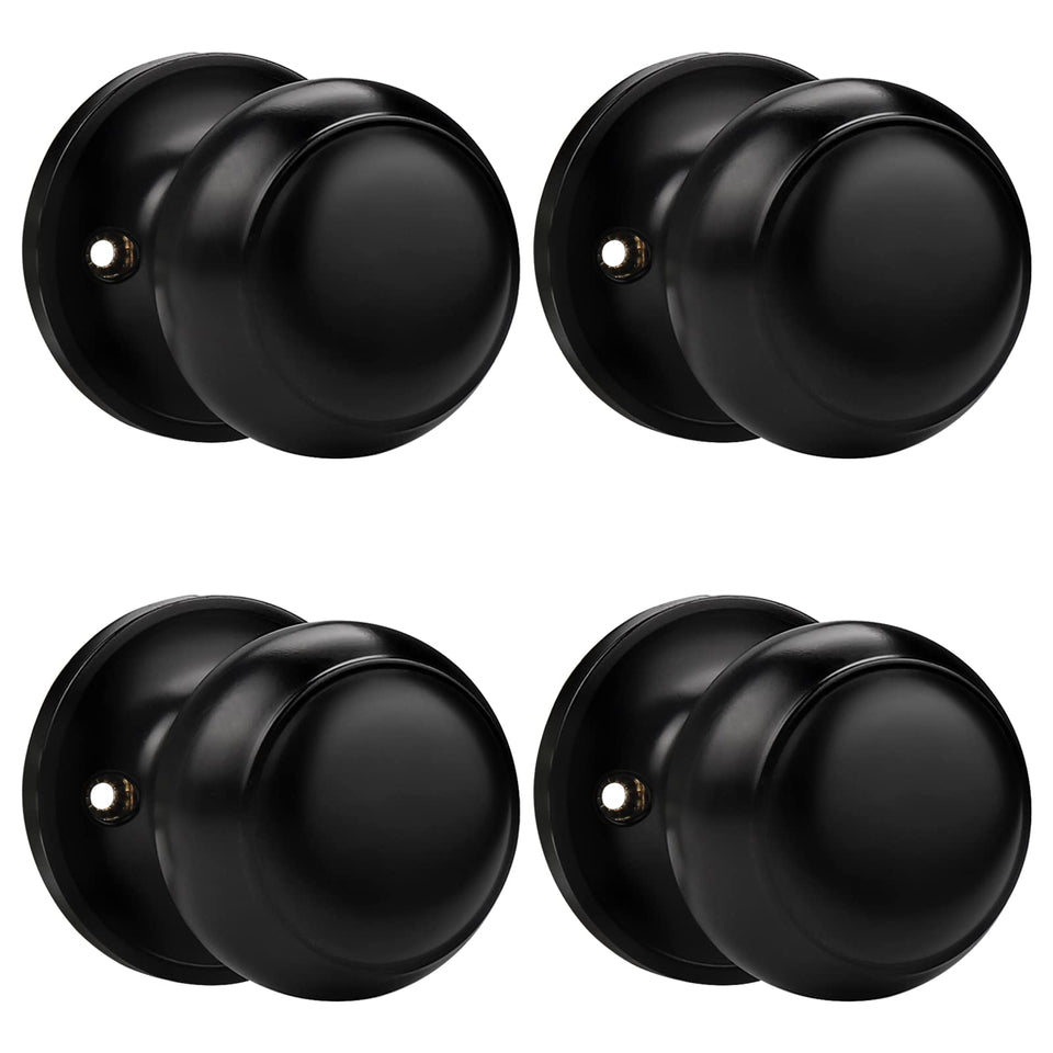 Probrico black half dummy knob with round rose for interior push-pull doors.