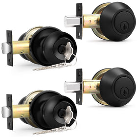 Probrico black keyed-alike entry knobs 2-pack for front door replacement