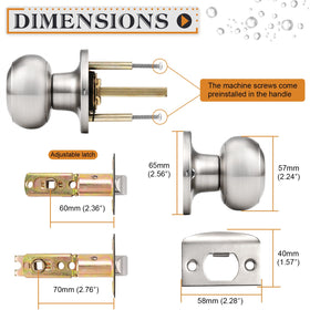 Probrico 5-pack packaging of interior door knobs for replacements