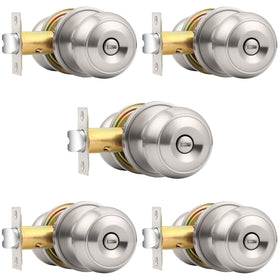 Probrico brushed nickel privacy knob 5-pack for interior doors