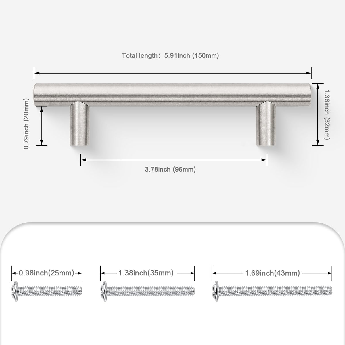Probrico brushed nickel pulls 150mm add sleek kitchen appeal
