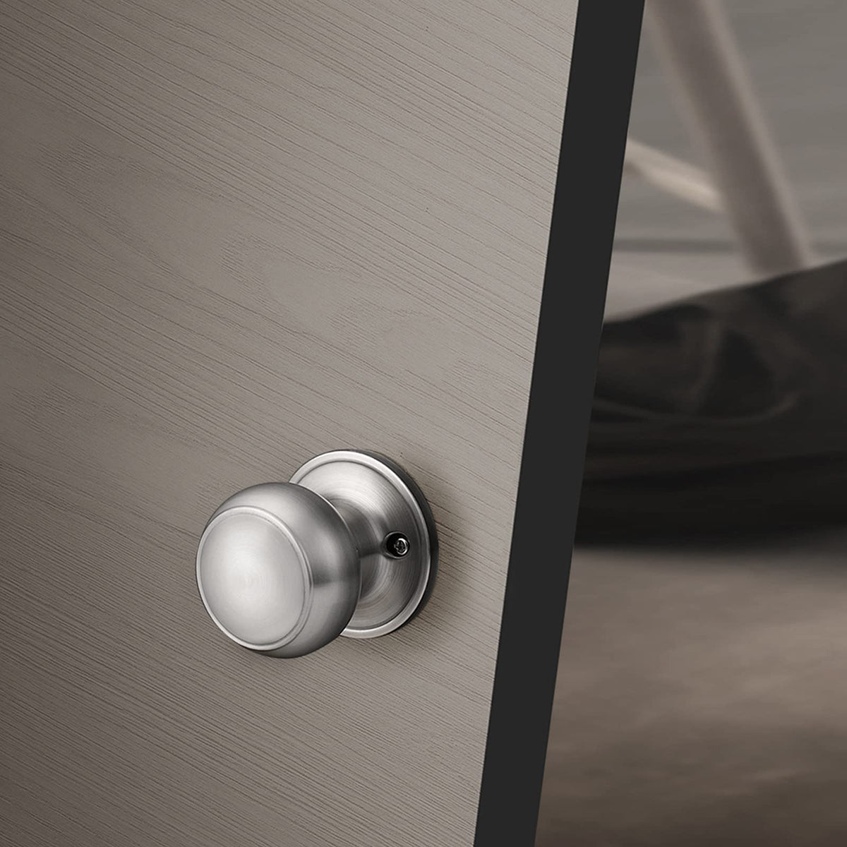 Probrico brushed-nickel finish door hardware highlighting durability.