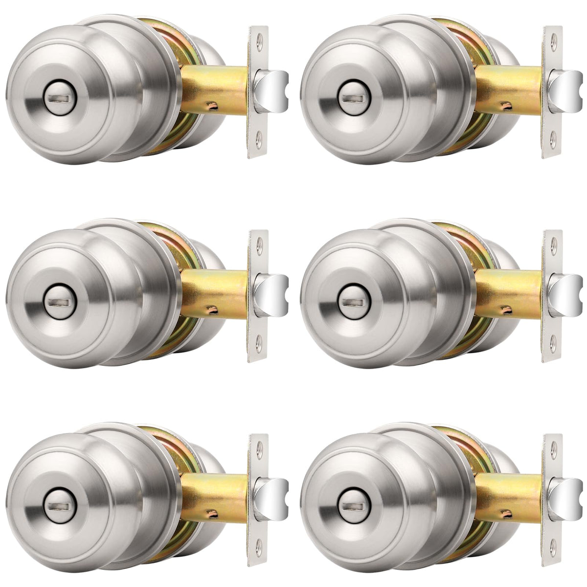 Probrico brushed nickel privacy knob on interior door for privacy