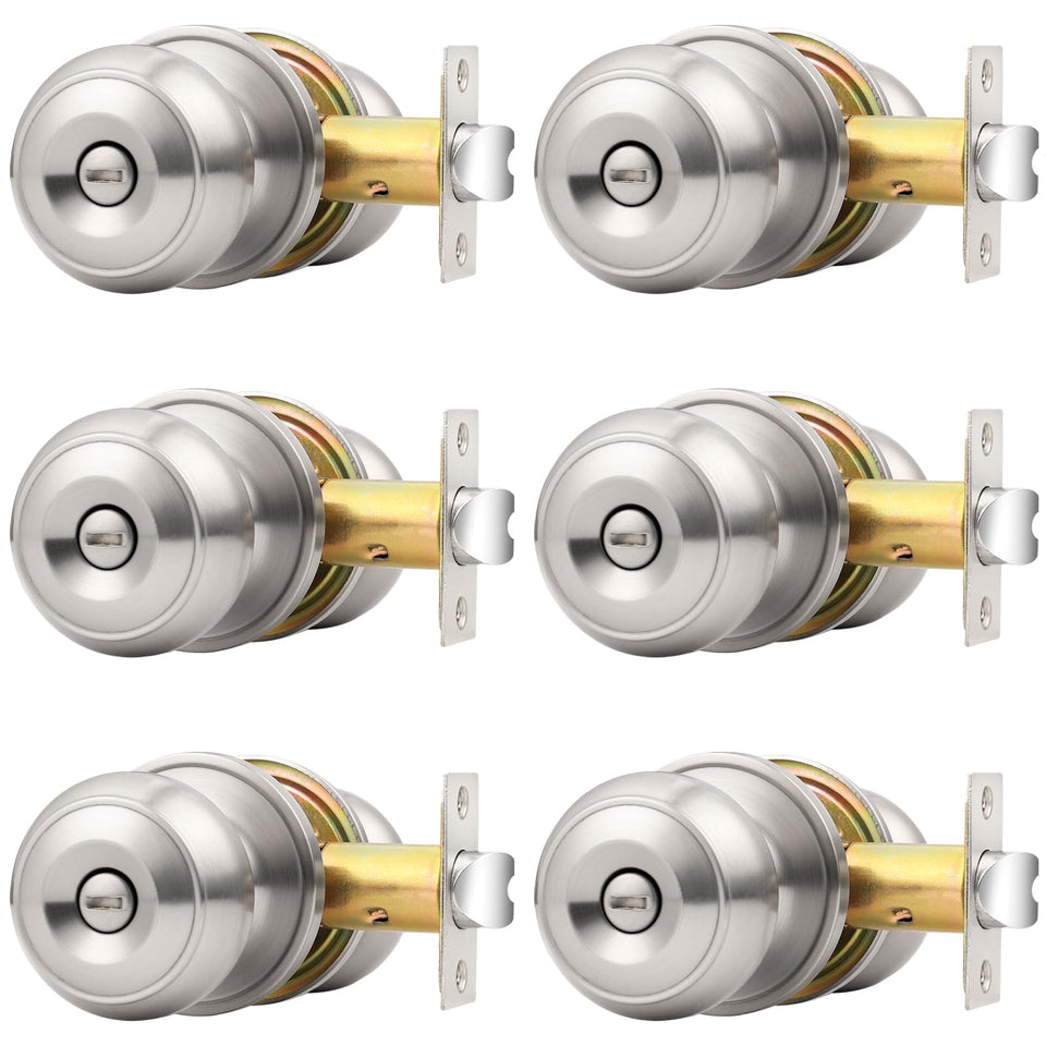 Probrico brushed nickel privacy knob on interior door for privacy