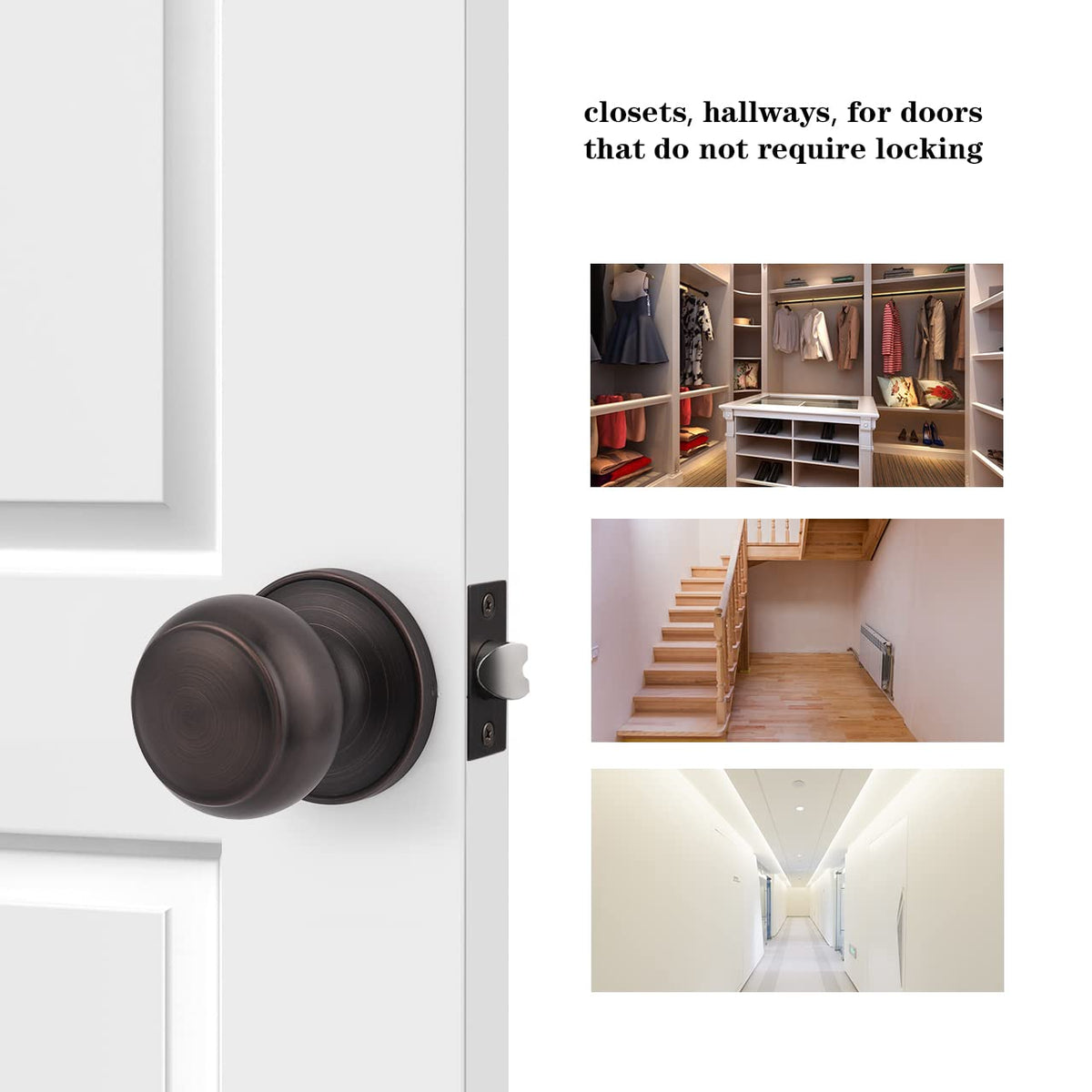 Probrico Colonial door knob adjustable latch demonstrates versatile fit for various doors.