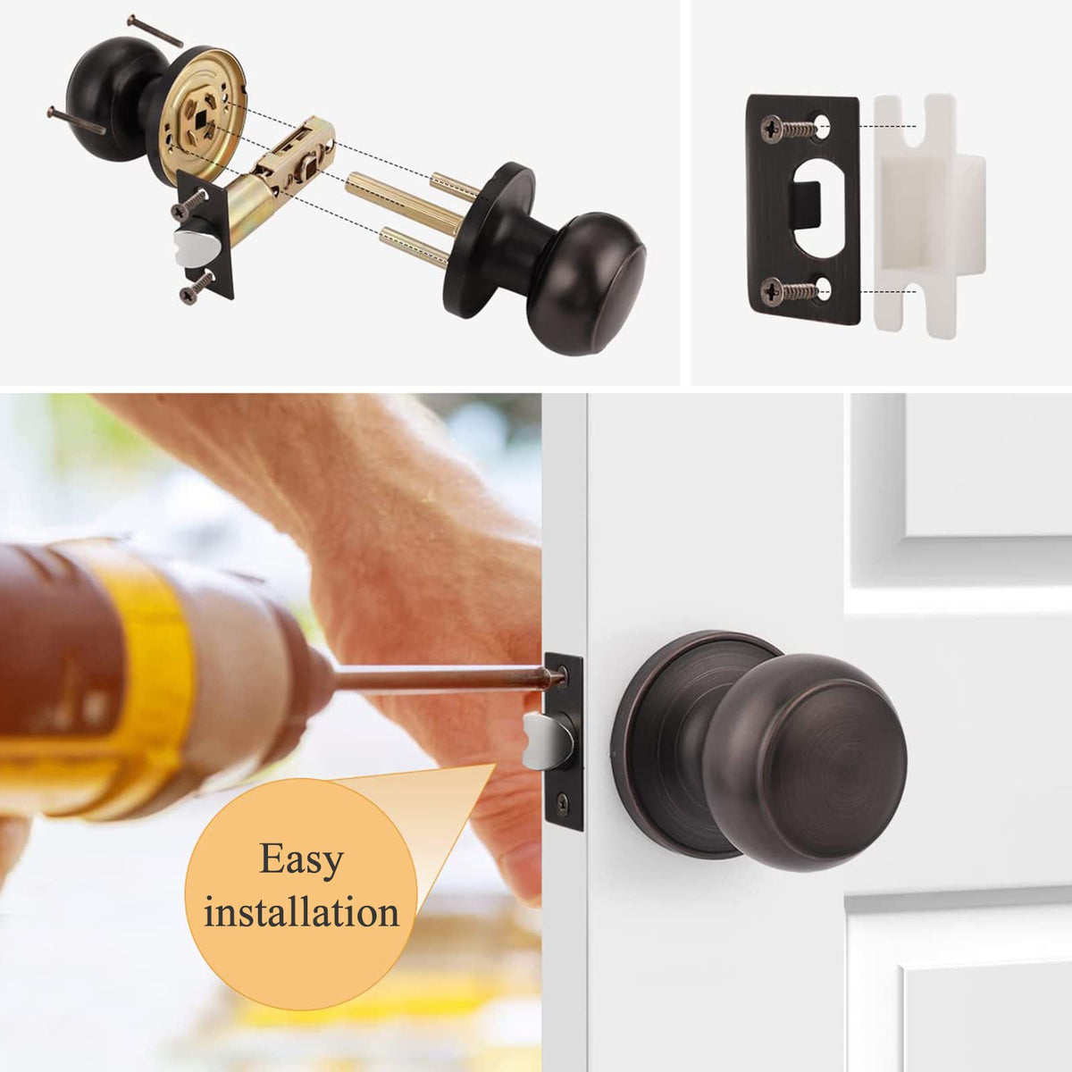 Probrico Colonial knob diameter 57mm fits standard doors for simple upgrades.
