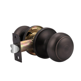 Probrico Colonial door knob front view with oil rubbed bronze finish for interior access.