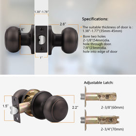 Probrico Colonial door knob installation includes all accessories for quick setup.