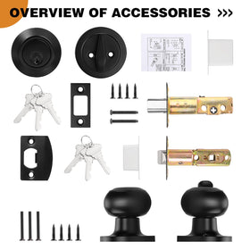 Probrico deadbolt thumb-turn close-up in flat black finish.