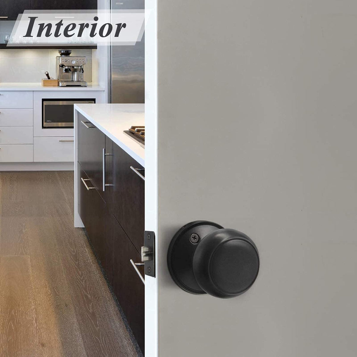 Probrico black-finish closet knob offering anti-fingerprint durability and easy maintenance.
