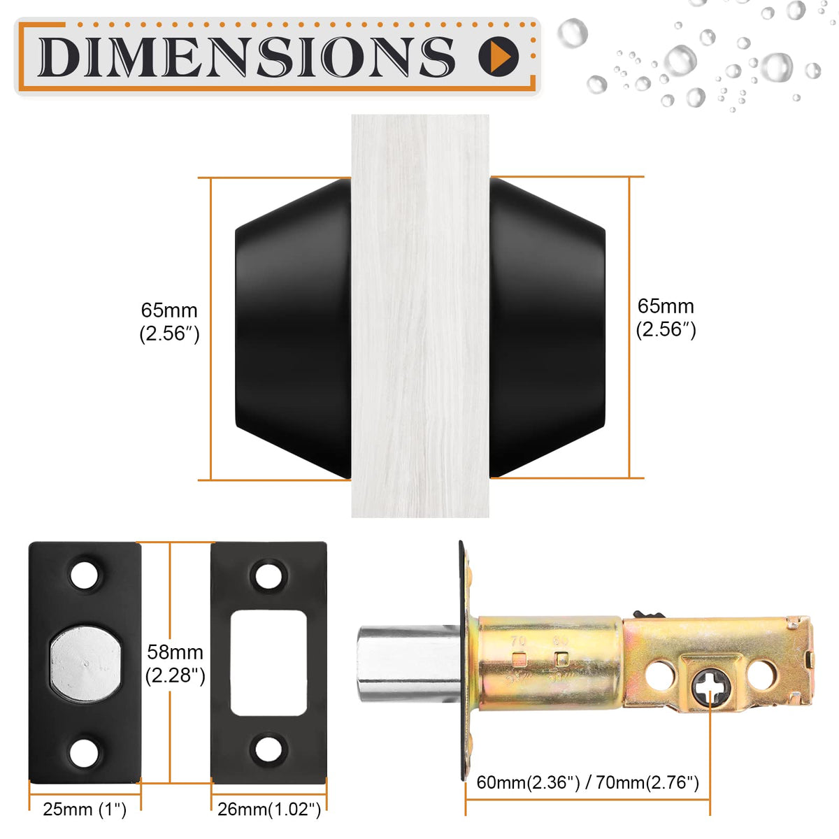 Zinc alloy Probrico deadbolt with anti fingerprint finish on exterior door.