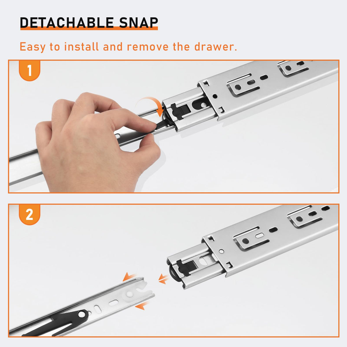 Probrico double-row ball bearing glide ensures silent, smooth operation.