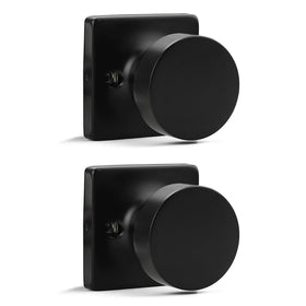 Probrico dummy door knob with matte black flat ball knob for easy closet access.