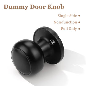 Probrico black dummy knob on door side view highlighting non-functional design