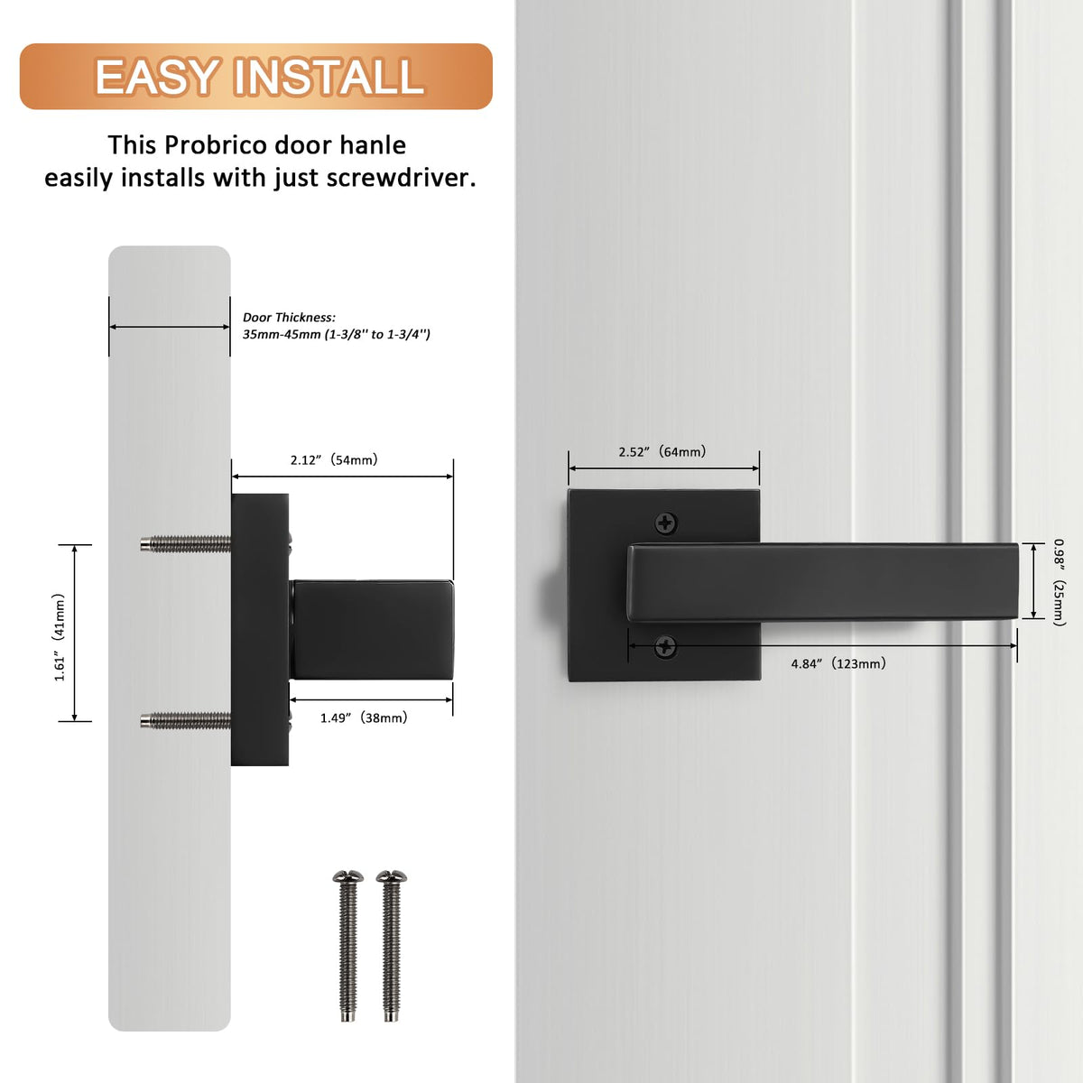 Probrico dummy lever zinc alloy finish resists rust during daily use