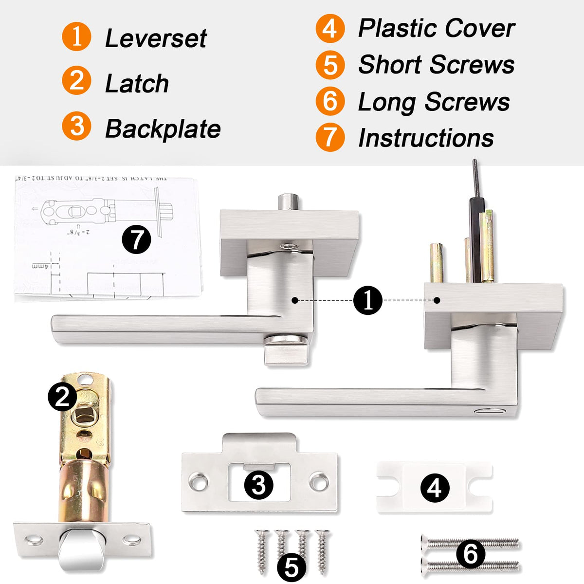 Probrico easy-install privacy lever ships with all hardware for quick setup