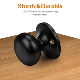 Probrico half dummy knob closeup, matte black, easy install.