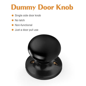 Probrico half dummy knob, matte black, side view with durable finish.