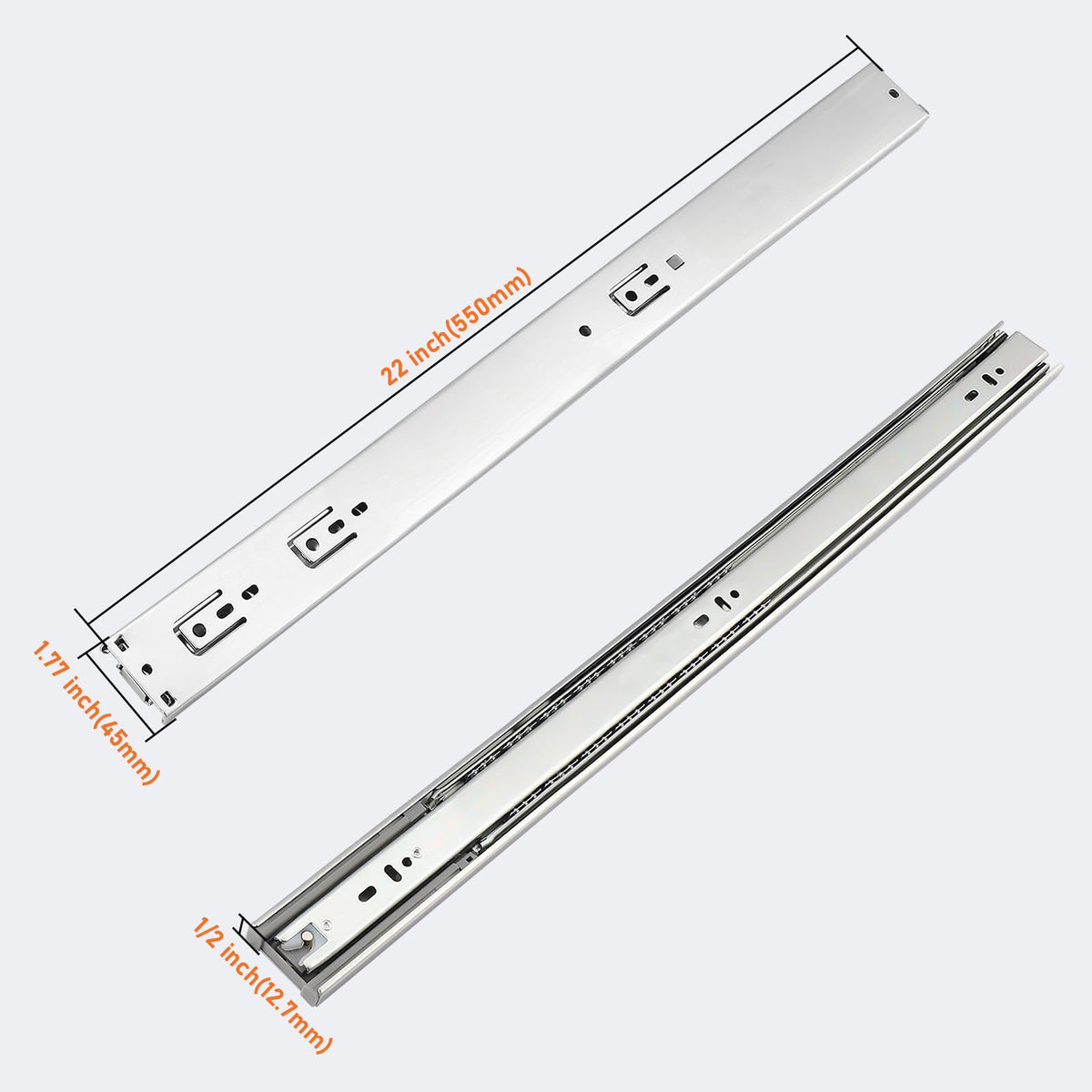 Probrico heavy-duty 100 lb capacity rails support daily use.