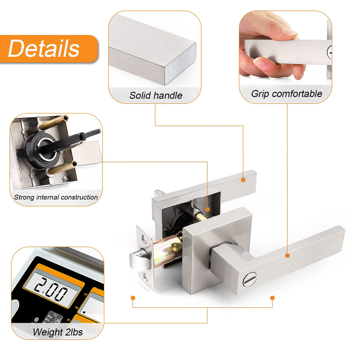 Probrico heavy-duty privacy lever offering reliable privacy for bedrooms and bathrooms